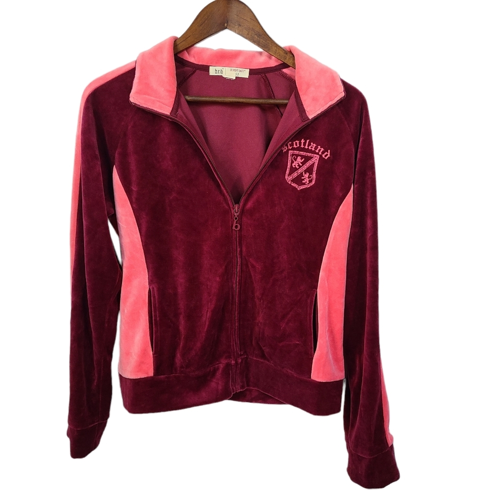 BRB Be right Back Pink Velour Zip Jacket
